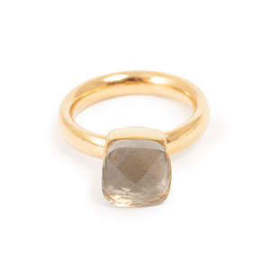 A C Oslo: Steel Ring with Glass - Grey by A&C Oslo