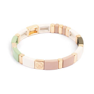 A C Oslo: Enamel Tile Bracelet, 18 cm, Soft Tones by A&C Oslo