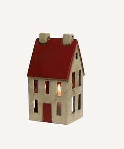 Tea Light Houses: Alsace Tealight Tall Chalet with Red Roof