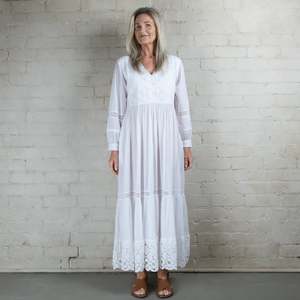 Wyatt Wylde Copy: AMVI Cotton Voile Dress-White