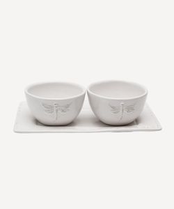 Dragonfly White Condiment Set