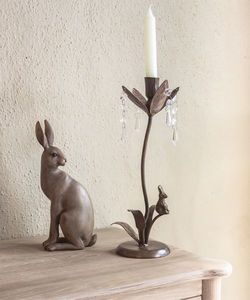 Rabbit and Crystal Candle Holder-2 Sizes Available
