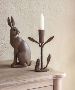 Rabbit and Leaf Candle Holder-2 Sizes