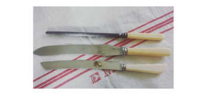 Vault: Vintage Bone Handled Bread Knife, Steel and Carving Knife