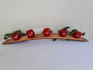 Outdoors & Garden - Vintage Barrel Crafts: Candle Holder – Red Crackle Glass 6cm