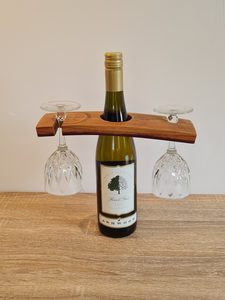 Wine Bottle and Two Glass Holder