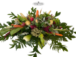 Flower Bouquets: Vegetable Casket Spray