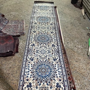 1970s Persian Nain Hand-Knotted Runner 3850mm x 800mm