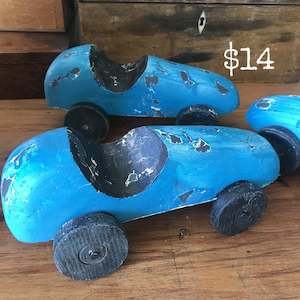 General: Hand-Carved Blue Toy Car