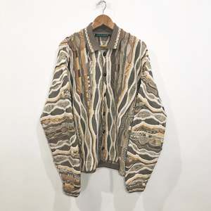 Knitwear: Vintage Tundra Canada Cable Knit Cardigan (XL)