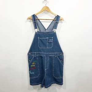 Overalls: Vintage Denim Overalls Dr. Seuss One Fish Two Fish Red Fish Blue Fish (W/XL)