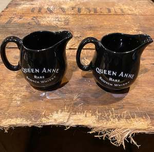 Vintagepickers Ceramic Whiskey Jugs - black and white