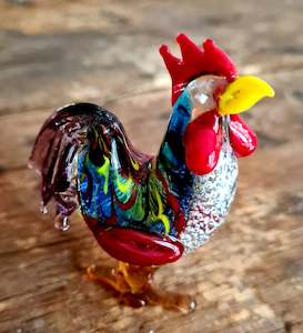 Lighting: Vintagepickers Coloured Glass Rooster
