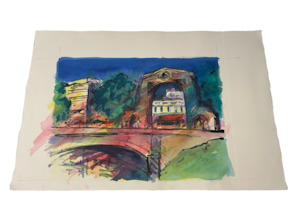 Art: JILL HENRIOD ORIGINAL CHRISTCHURCH BRIDGE OF REMEMBRANCE UNSIGNED