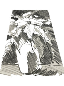 JILL HENRIOD ORIGINAL POTTED FLOWER UNSIGNED