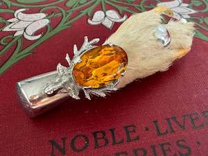 Brooches: Vintage Scottish Grouse Foot Brooch Citrine