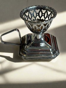 Silver Plate Egg Cup with spoon rest