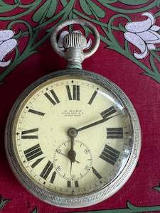 Jewellery 1: Antique Pocket Watch A Kohn Auckland N.Z Swiss Made - Not Working