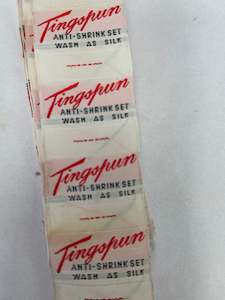 Vintage New Zealand Clothing Label Tingspun - Sold By The Metre