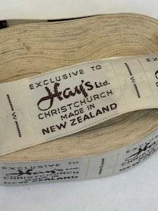 Vintage New Zealand Clothing Label Hay's Ltd - Sold By The Metre