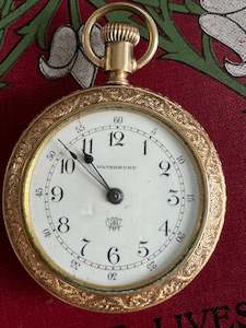 Pocket Watches: Vintage Ladies Gold Plated Waterbury Pocket Watch Working
