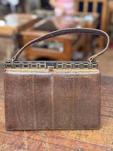 Stunning Art Deco Hand Bag Beautiful Leather