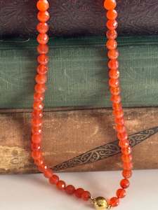 Carnelian Necklace 9ct Yellow Gold Clasp – Rare & Stunning