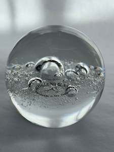 Hoglund Glass Paperweight 1993 Clear Bubbles