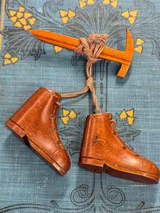 Costume Jewellery 1: Novelty Brooch - Boots and Ice Pick Ideal gift for a Tramper or Climber