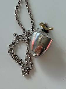 Necklaces: Sterling Silver Belcher chain & Acorn Edinburgh Perfume Bottle circa 1998