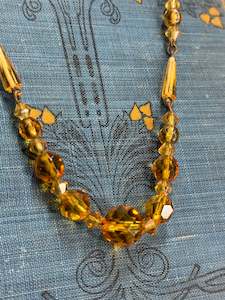 Sweet 1960's Amber Glass Necklace