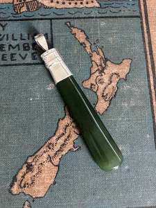 Sterling Silver Antique New Zealand Pounamu Pendant