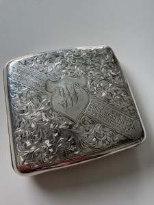 Sterling Silver Military Presentation Cigarette Case - Robin Hood Rifles 1901
