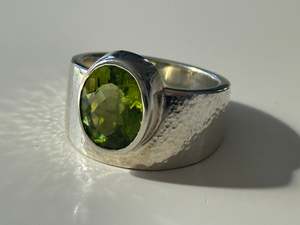 Sterling Silver Peridot Ring by Lexgun Nelson Jeweller