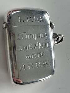 Vesta Case: Sterling Silver Chester 1903-04 Vesta Case London South West Railway