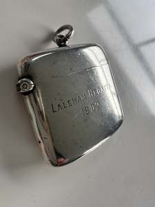 Vesta Case: Sterling Silver George Unite Birmingham 1901-02 Laleham Regatta 1902