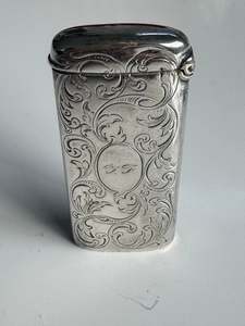 Vesta Case: Sterling Silver Vesta Case Swedish Silver 1868