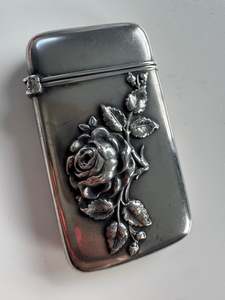 Vesta Case: Rose Vesta Case Marked Sterling