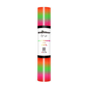 Teckwrap Htv: Lime Red Rainbow Stripes HTV