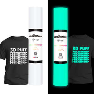 Glow: White Green Glow in the Dark Puff HTV