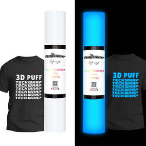 White Blue Glow in the Dark Puff HTV