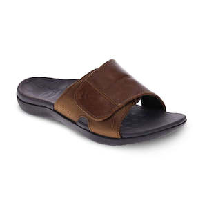 Unisex Slide: Cable Slide Sandal - Brown