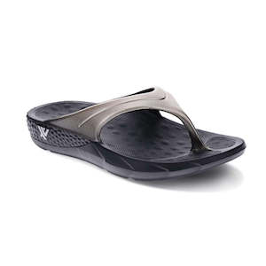 Unisex Jandals: Vitality Toe Post Sandal - Black/Silver