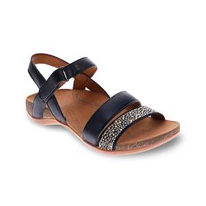 Scholl Orthaheel Biomechanics: Alpena Back Strap Sandal - Black