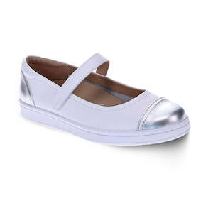 Outlet Casual: Rhonda Mary-Jane - White/Silver