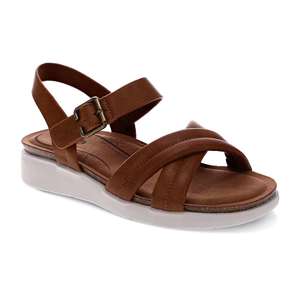 Scholl Memory Cushion: Tatum Adjustable Sandal - Brown