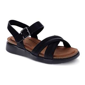 Scholl Memory Cushion: Tatum Adjustable Sandal - Black