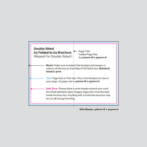 Products: A3 folded to A4 Brochures