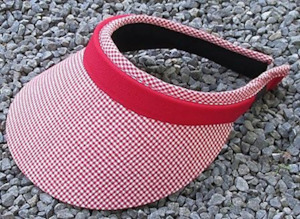 Products: 120 Gingham Red Slip-on Visor - Jamka Visors