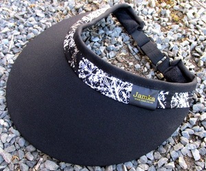 Products: 104 Black & Sparklers Elastic Strap Back Visor - Jamka Visors